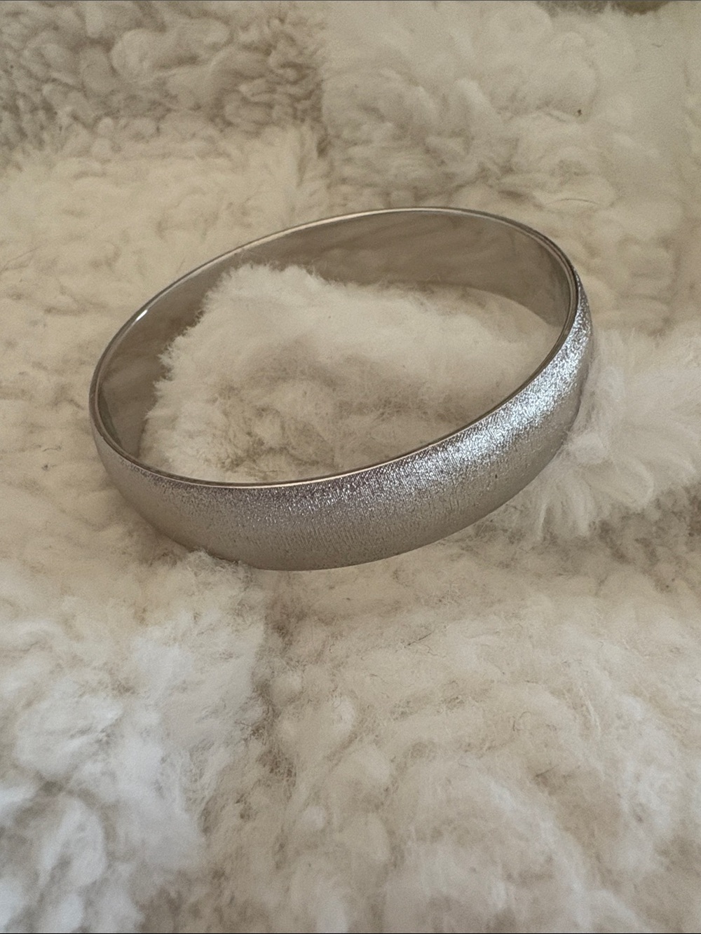 Monet Silver Textured Bangle Bracelet